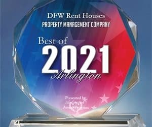 Winner 2021 Best Property Management Company Arlington Award