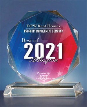 Winner 2021 Best Property Management Company Arlington Award